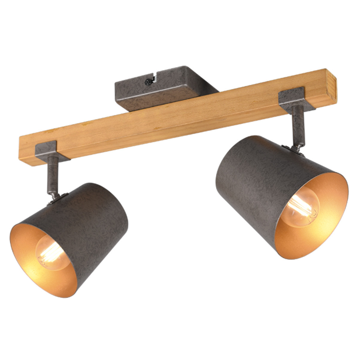 Spot jasne drewno-nikiel antyczny BELL 2xE14x25W wym:23,2x8x14,5cm Trio