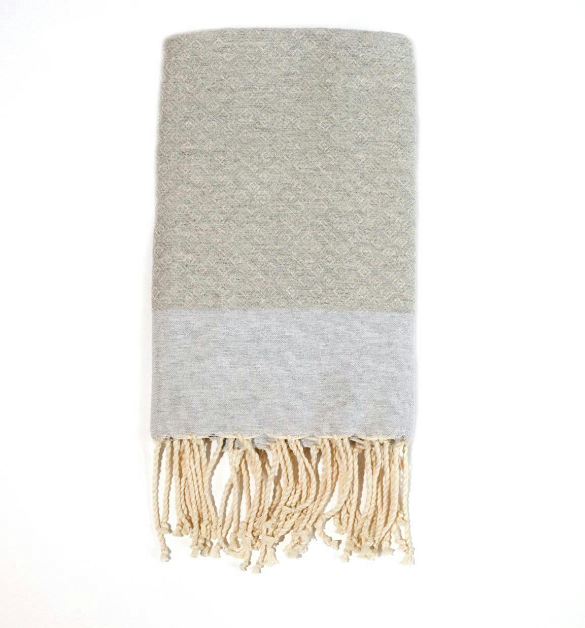 - Fouta en coton 100x200cm gris argent
