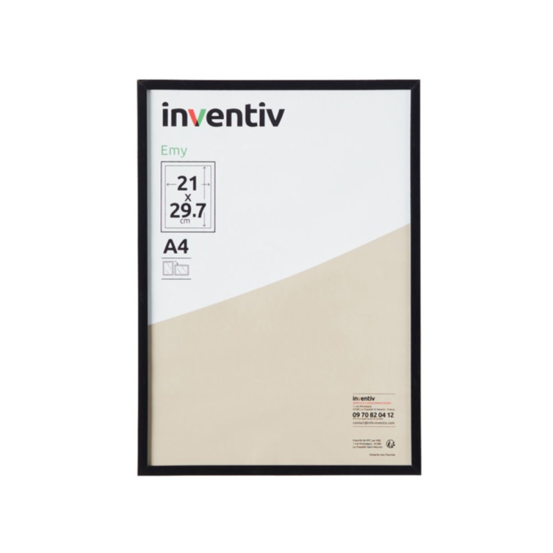 Cadre PVC noir 21 x 29,7 cm INVENTIV