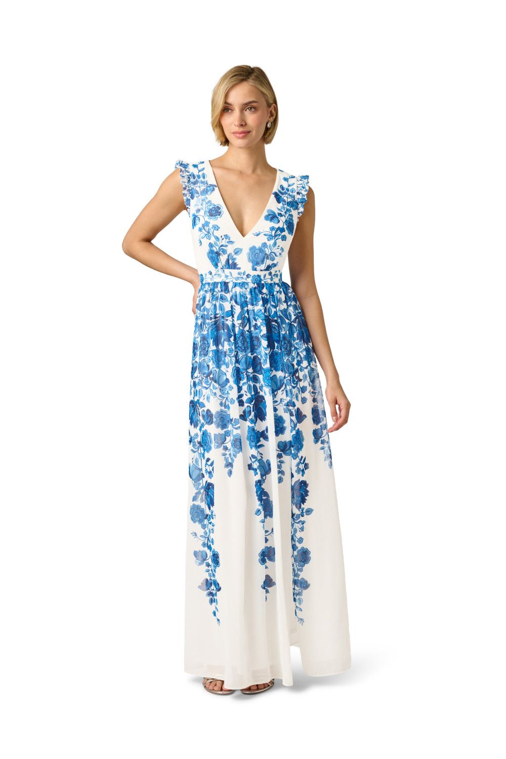 Adrianna Papell Floral Border Gown