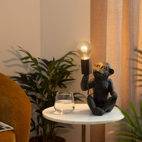 LAMPA Monkey 24,5 cm czarna W KSZTAŁCIE MAŁPKI