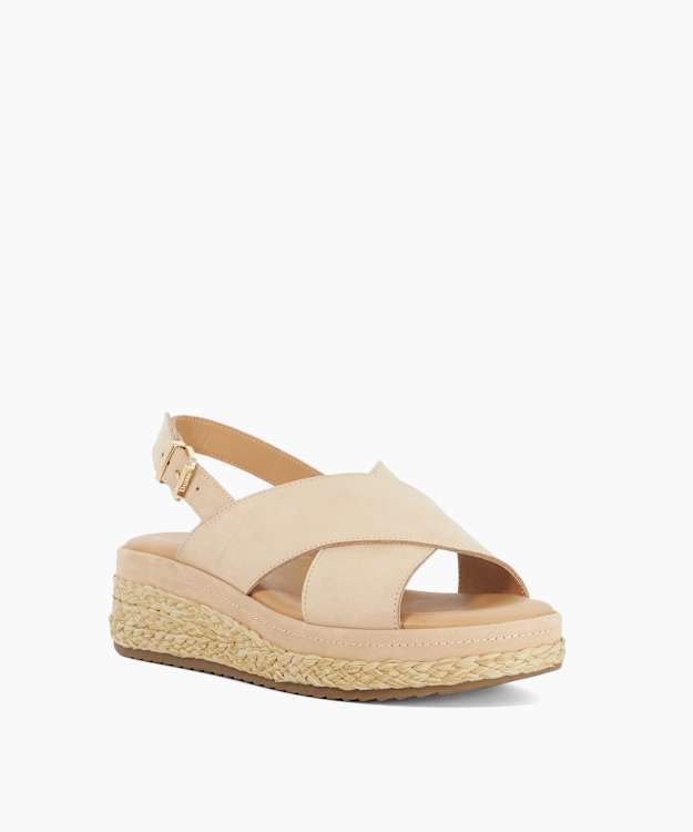 Kiya Blush - Raffia Flatform Sandals