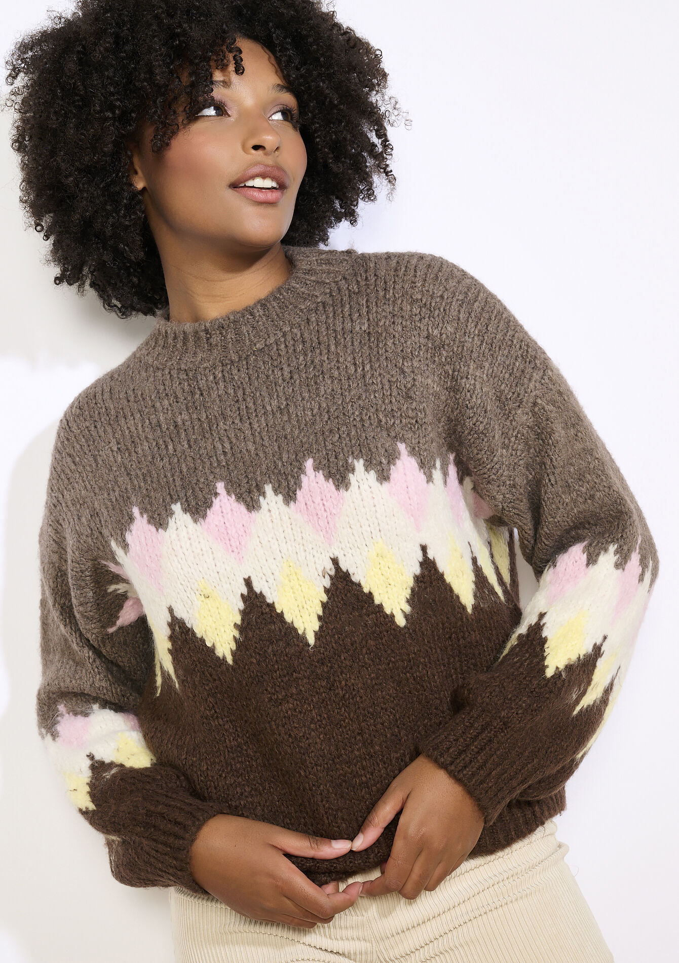 Grafisch gebreide trui