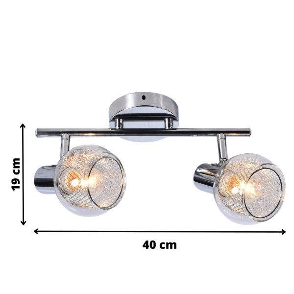 Lampa sufitowa chromowana przezroczysta GAVI 2xE14x60W Lampex