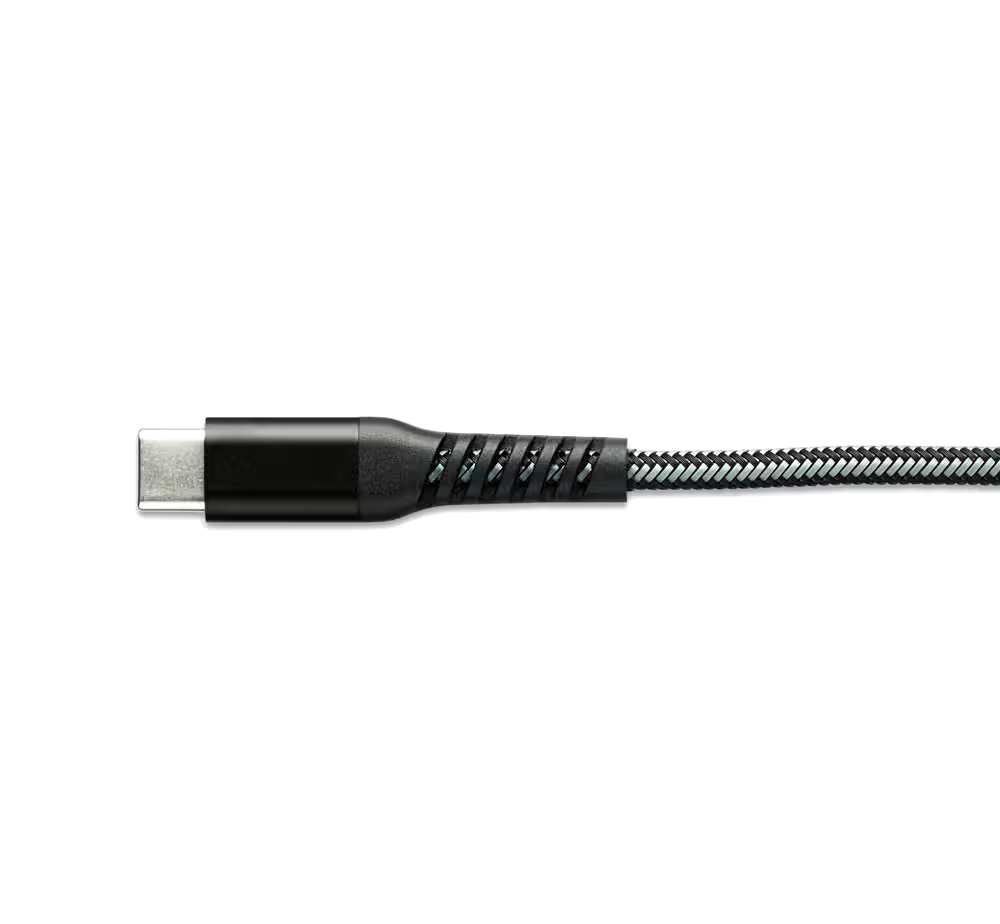 Bluehive Durable USB-A to Type-C Cable, Made with Dupont Kevlar Material, Black, 3-ft