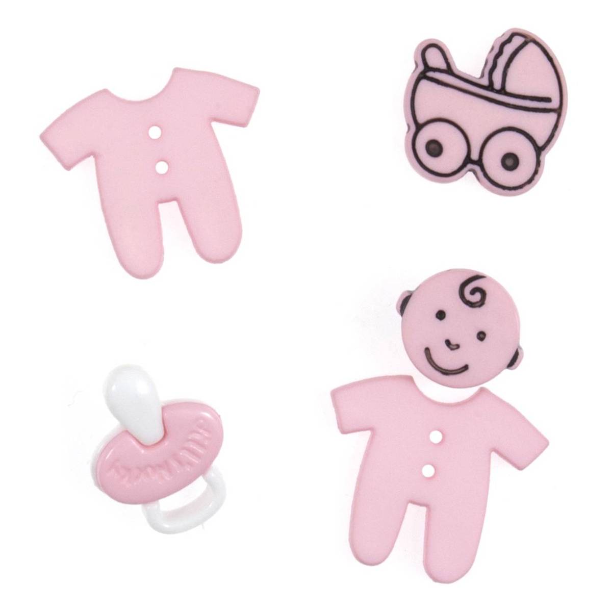 Trimits Baby Pink Craft Buttons 5 Pieces