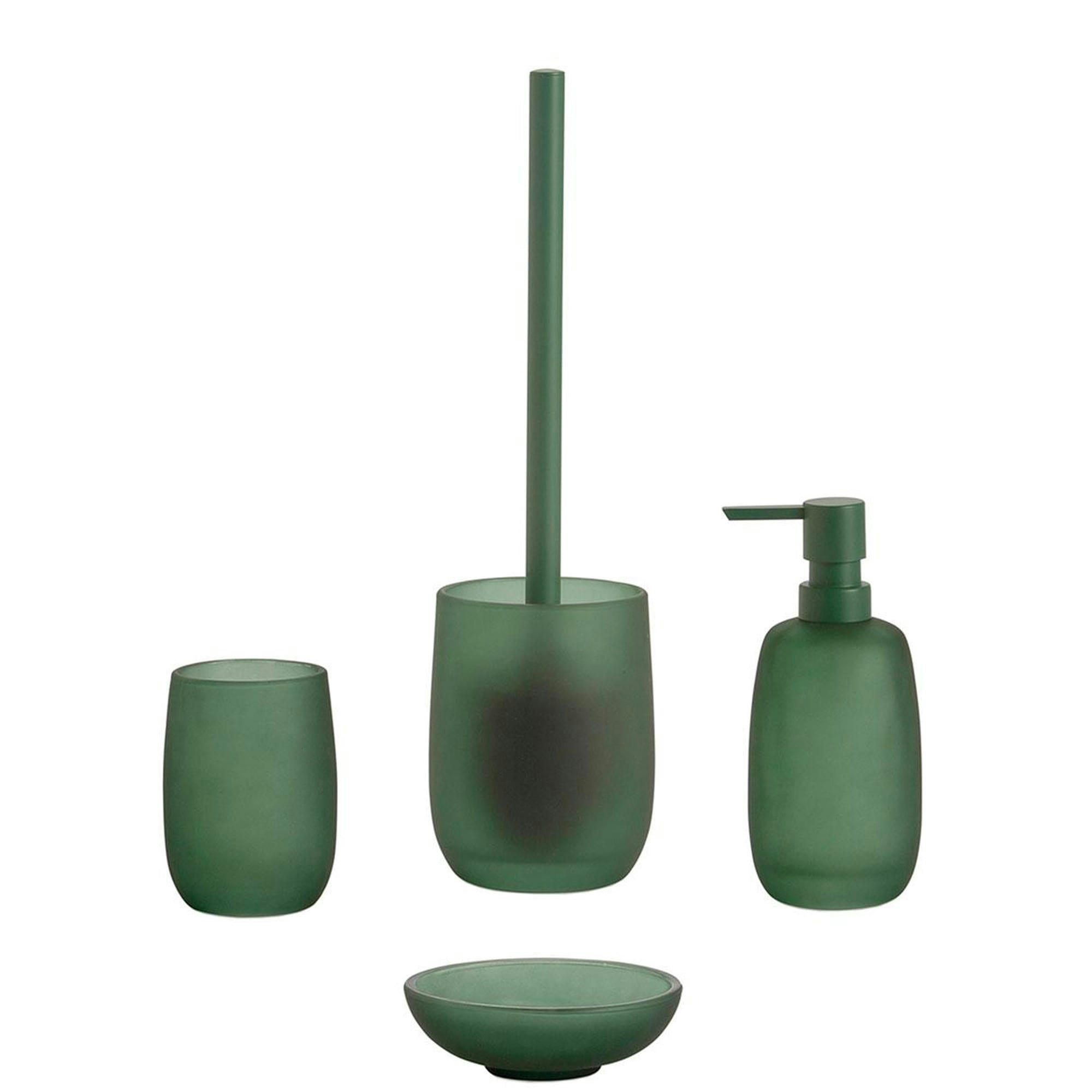 - Porte savon en verre vert mat 12.5x12.5x4cm