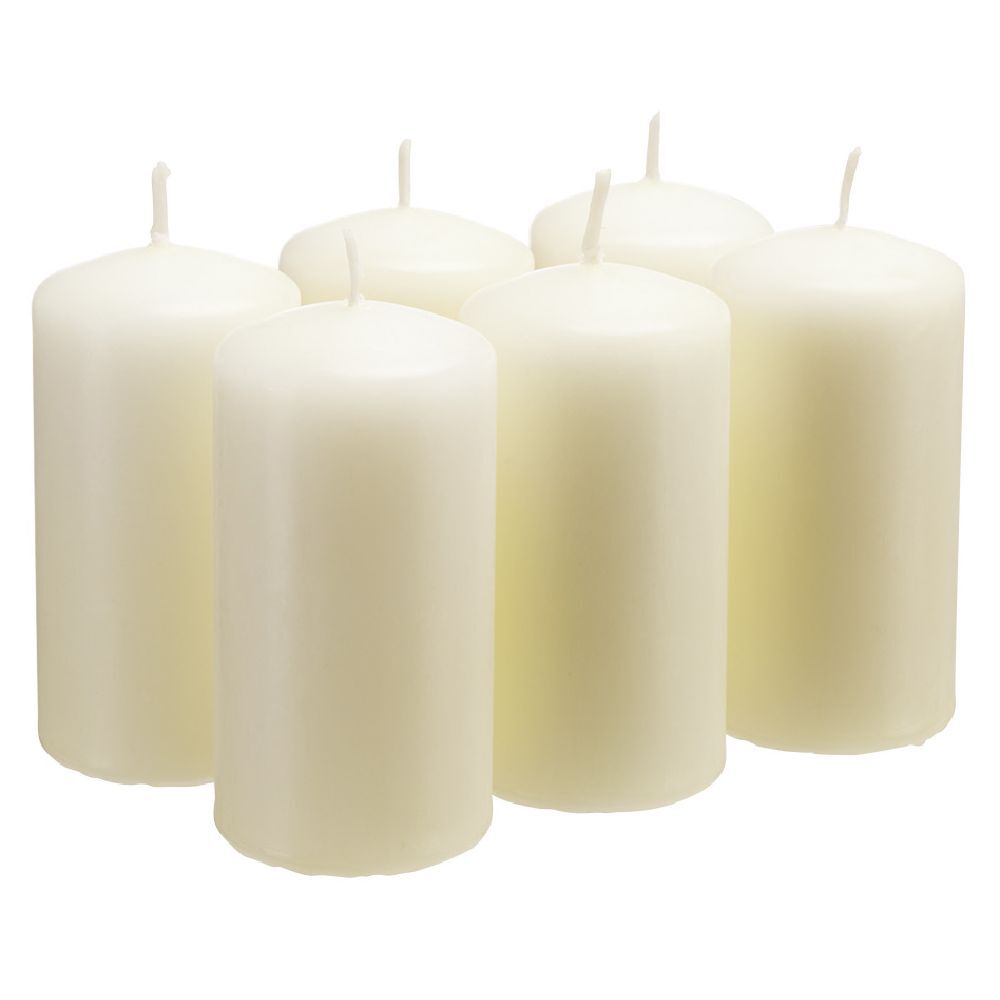 Bougie pilier blanche Ø4xH8cm x6