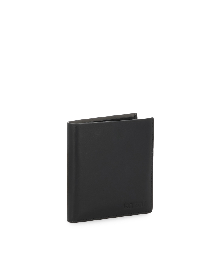 Black wallet with gray interior