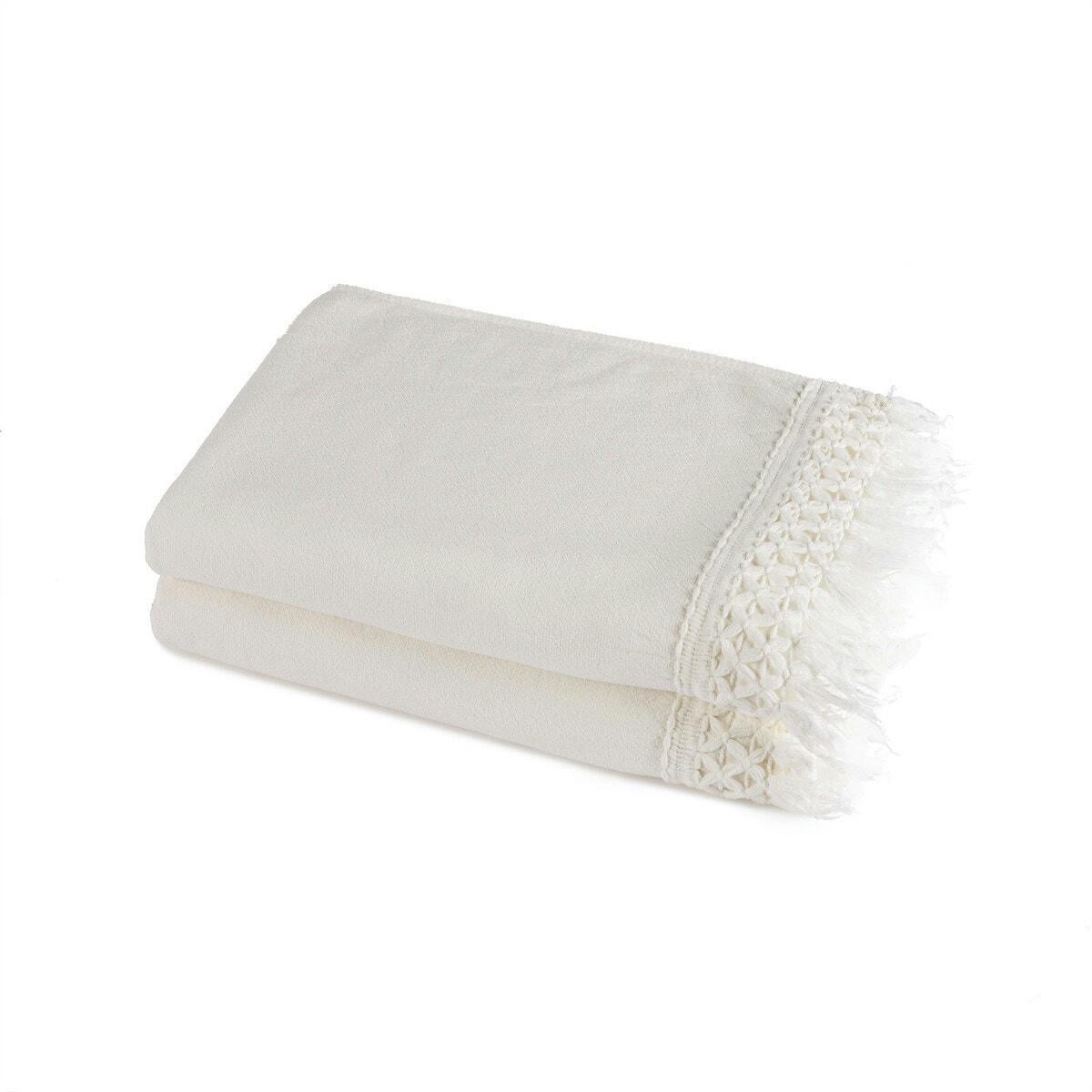 Lot de 2 serviettes toilette coton bio/lin, Kyrami