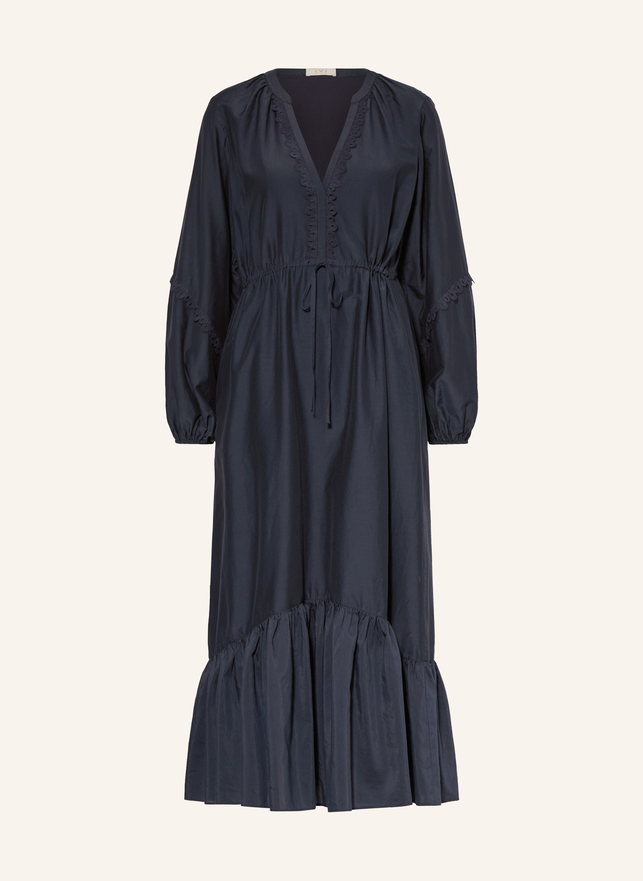 IVI collection Kleid mit Seide und Lochspitze