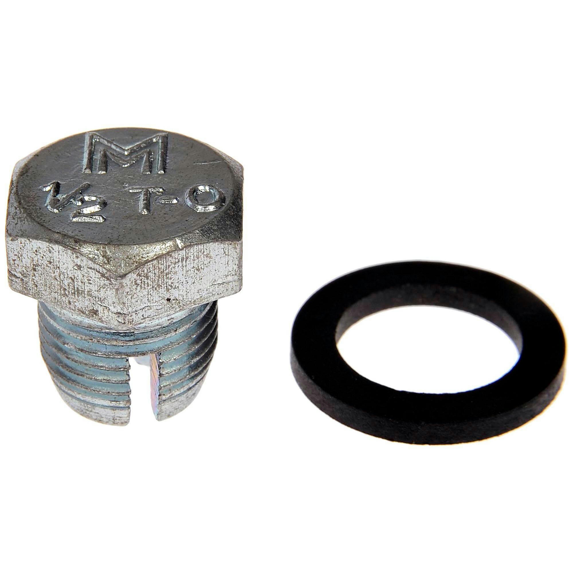 Dorman 090-032CD Steel Oversized Engine Oil Drain Plug with Gasket, 1/2-20 TO, Head Size 3/4-in