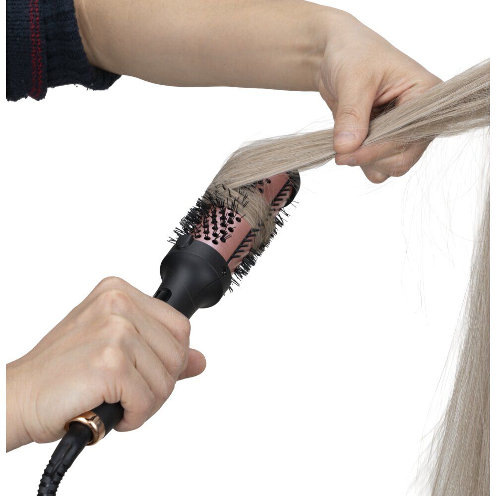 Brosse brushing séchante Homday Care noir et rose Ø4,5x24cm