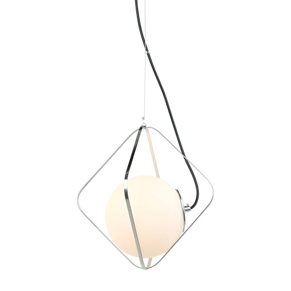 Lampa wisząca chromowana czarna-biała Canto 1xE27x40W Italux