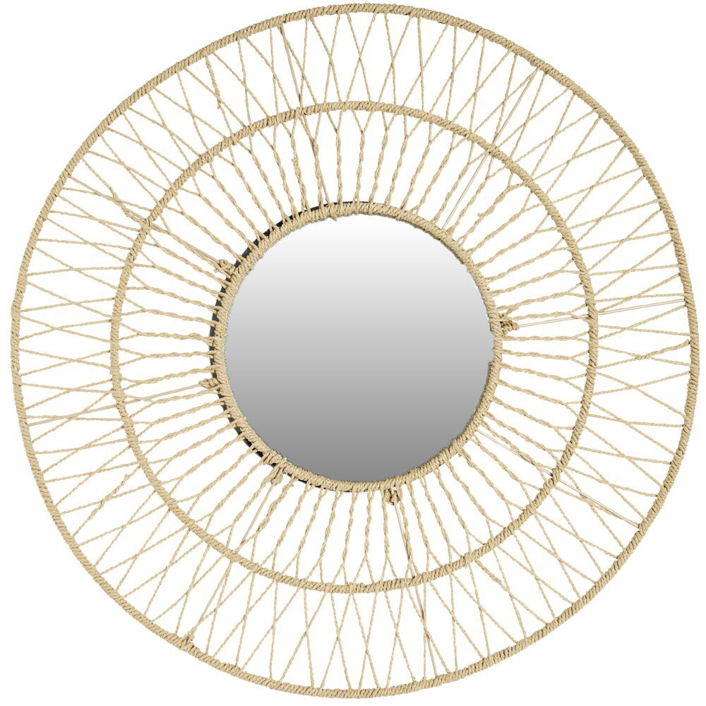 Miroir soleil rond papier tressé Ø74cm
