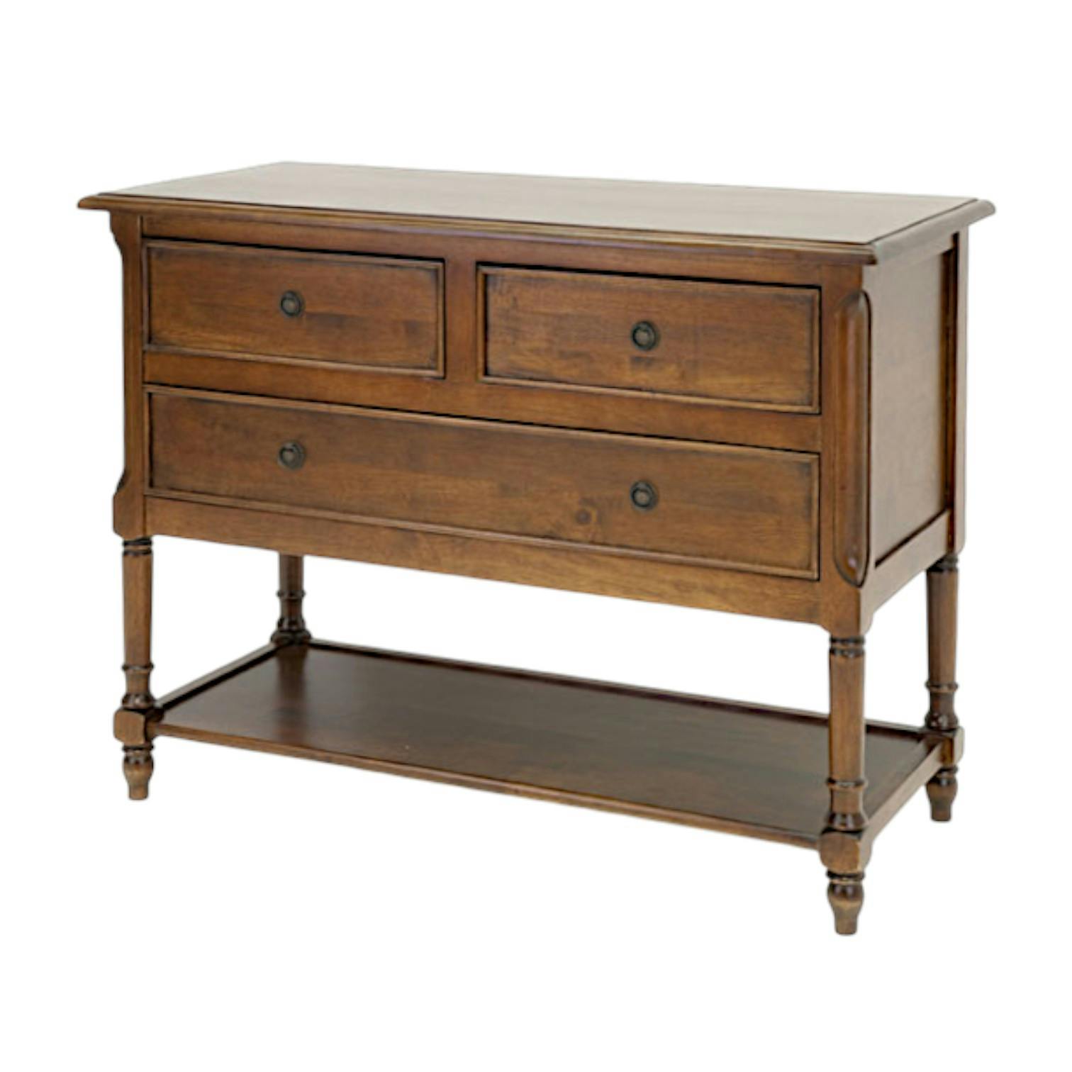 Commode Hévéa 3 tiroirs, 1 plateau bas 100x45x76cm TRADITION
