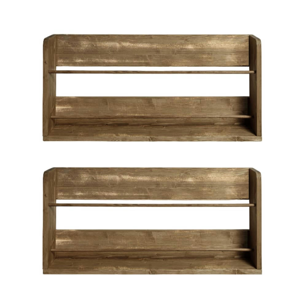 EHUD - Etagère murale pour chaussures en bois (2 unités) en marron vieilli