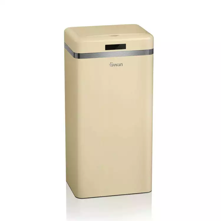 Swan 45L Retro Square Sensor Bin - Cream
