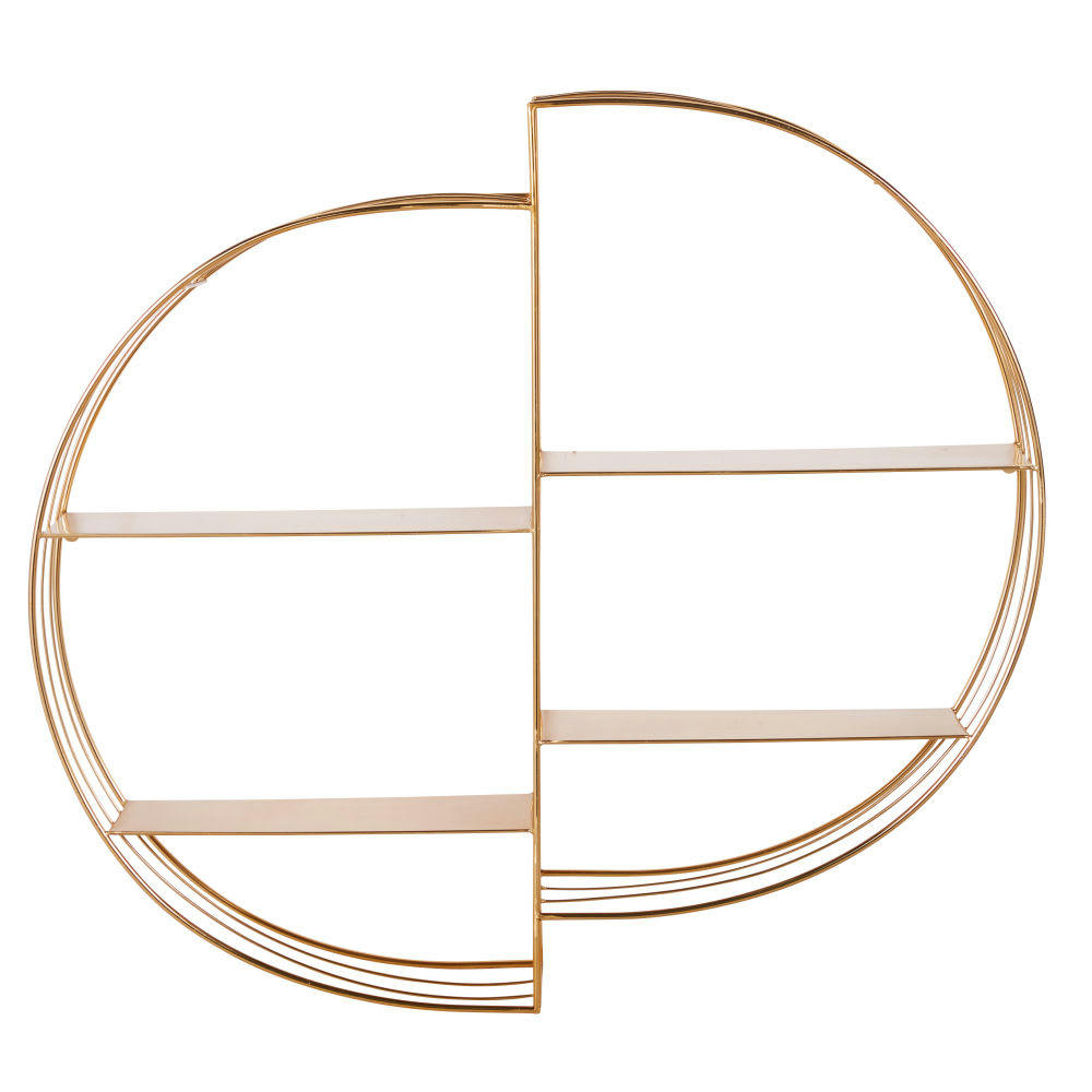 - Etagère ronde en métal doré