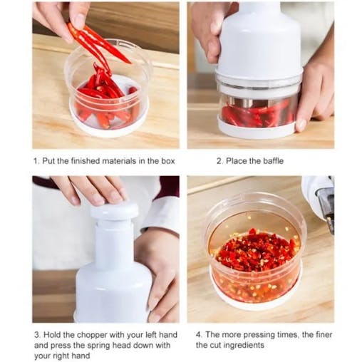 NNEOBA Stainless Steel Onion Chopper &ndash; Hand-Press Food Cutter & Slicer