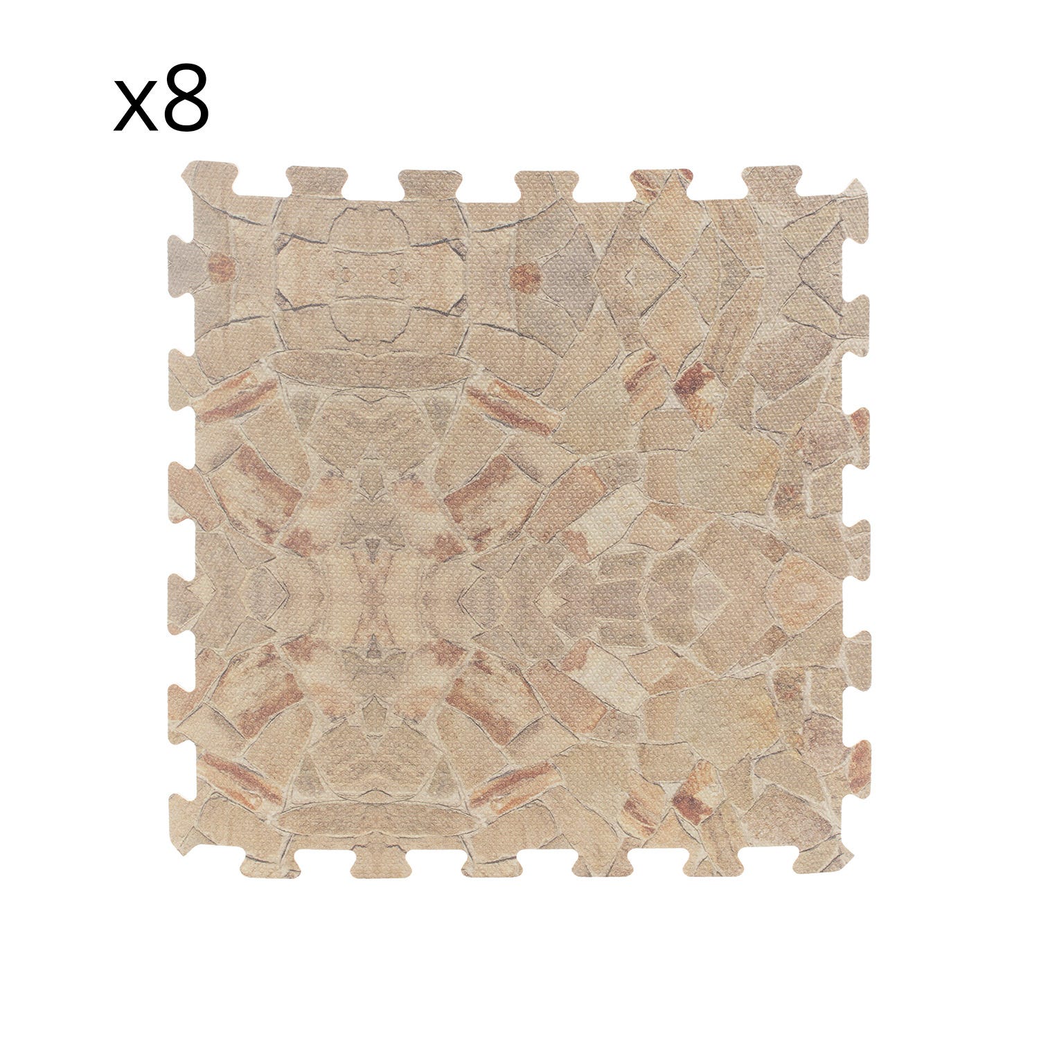Tappeto componibile set 8 pezzi 50x50 cm effetto pietra