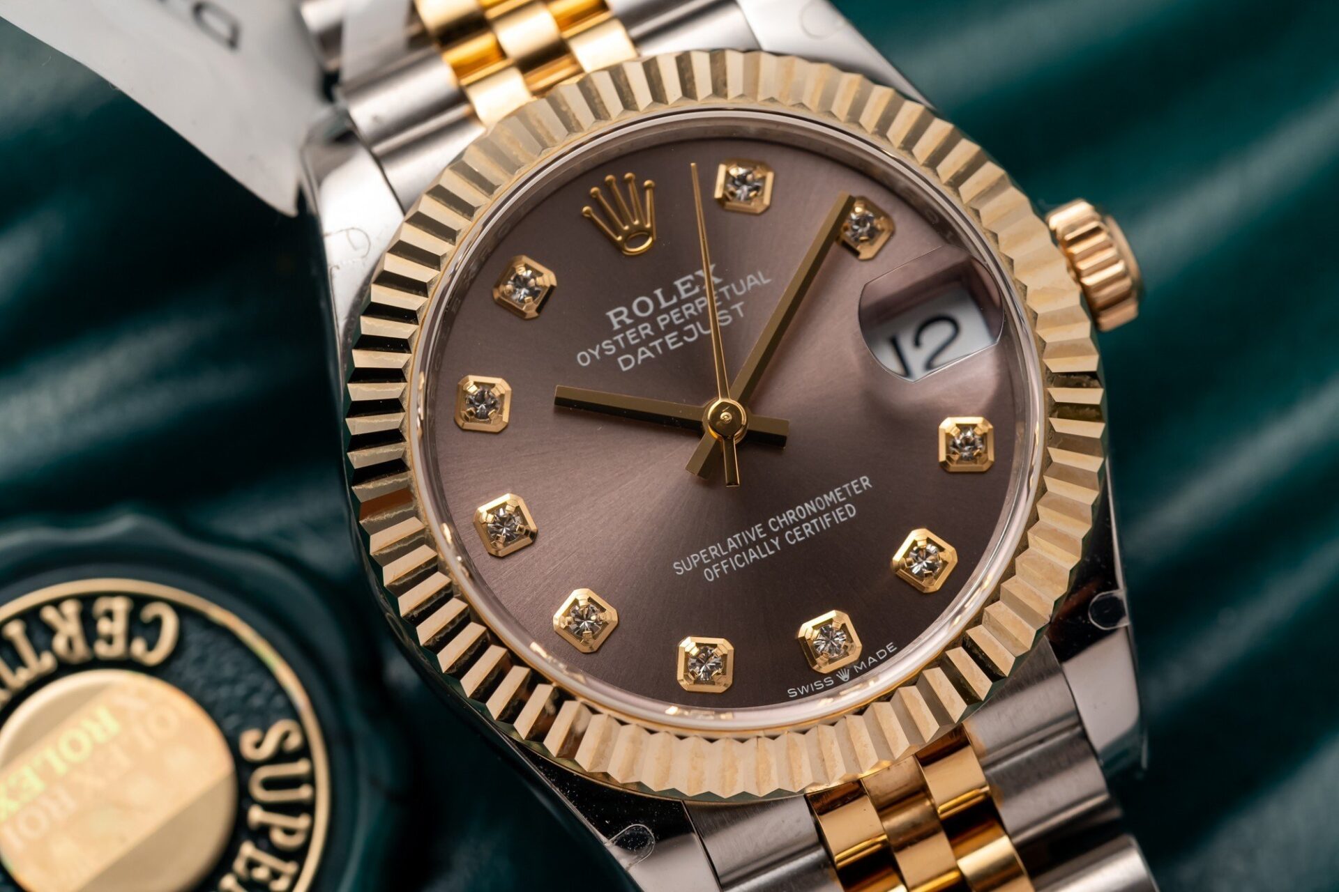 Rolex Datejust 278273 SS/YG Plated Chocolate Dial CZ Diamonds 31mm Jub Super Clone