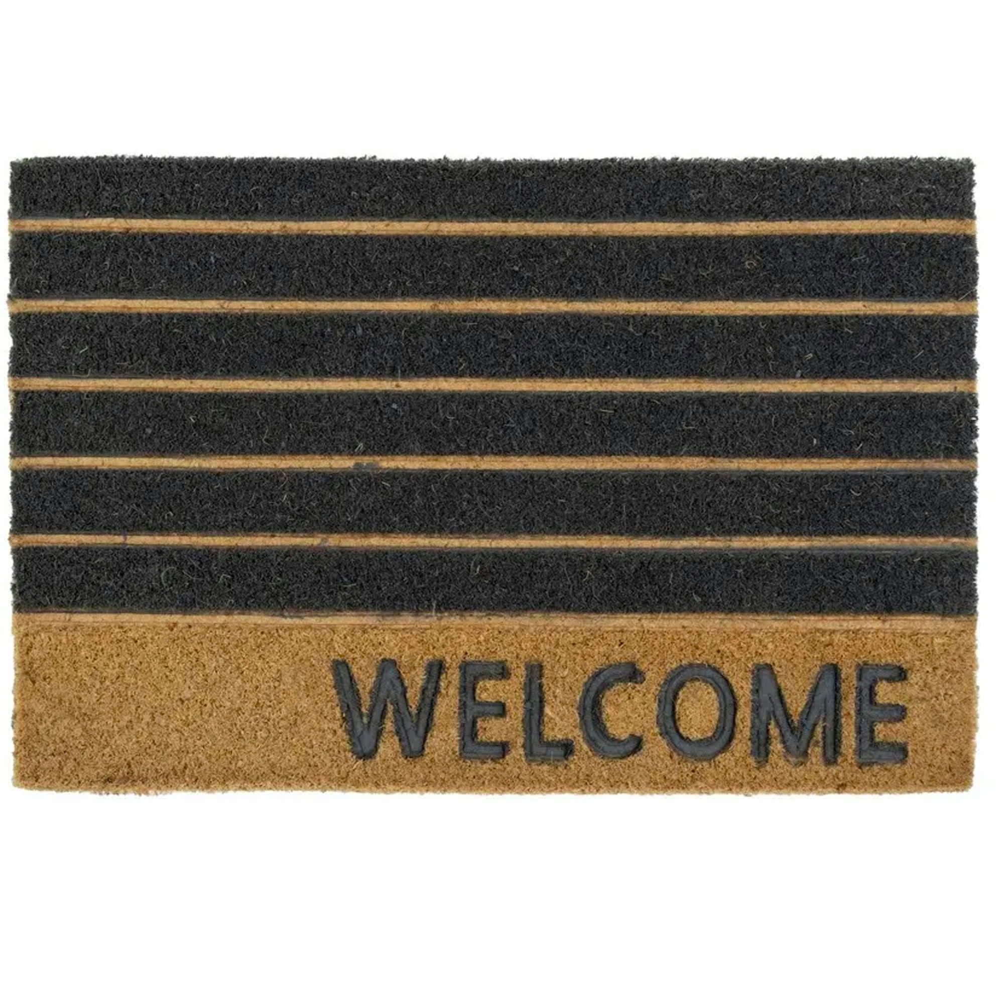 - Paillasson coco rayé welcome 60x40x1.5cm