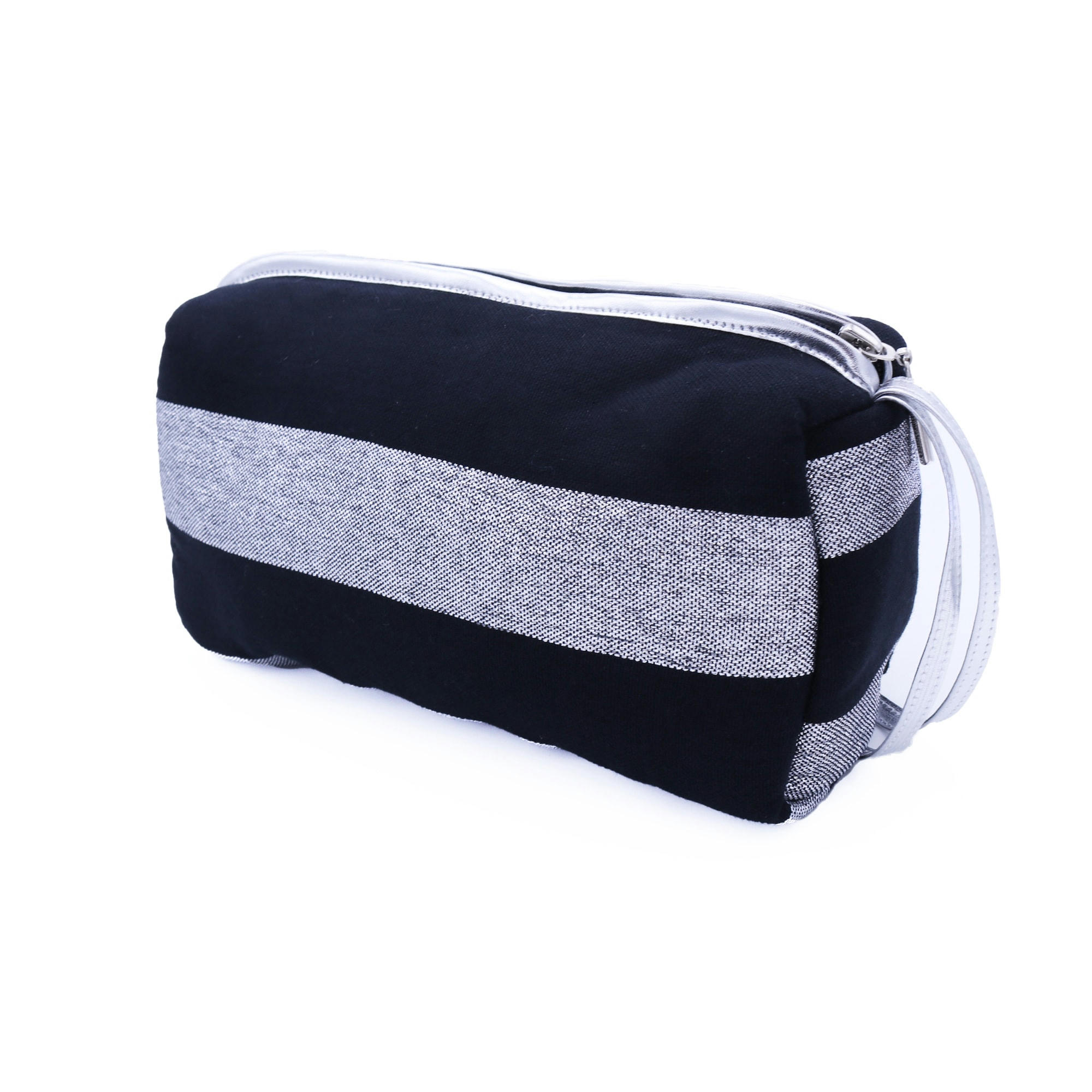 - Trousse lurex et fouta brodée noir argent