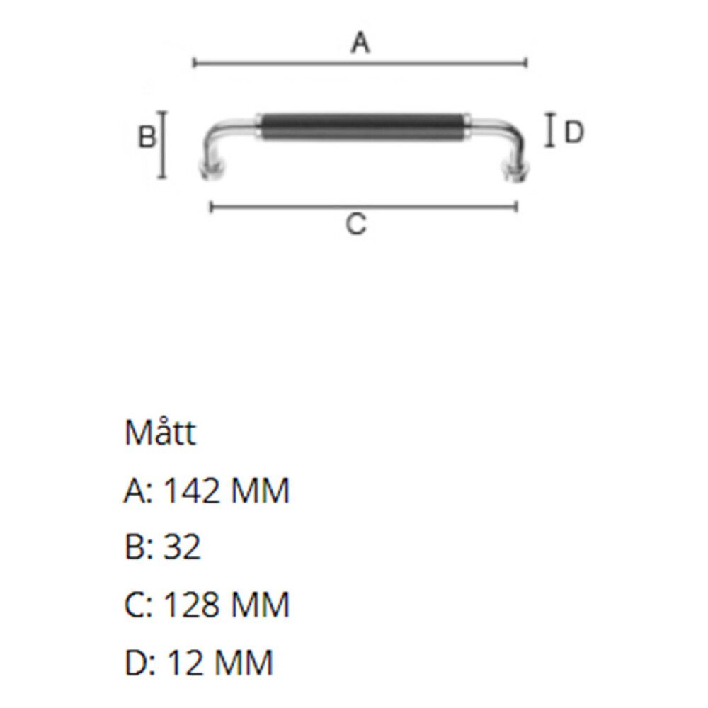 SKUFFEHÅNDTAK BESLAGSBODEN BK6351B 128MM POLERT KROM/SVART