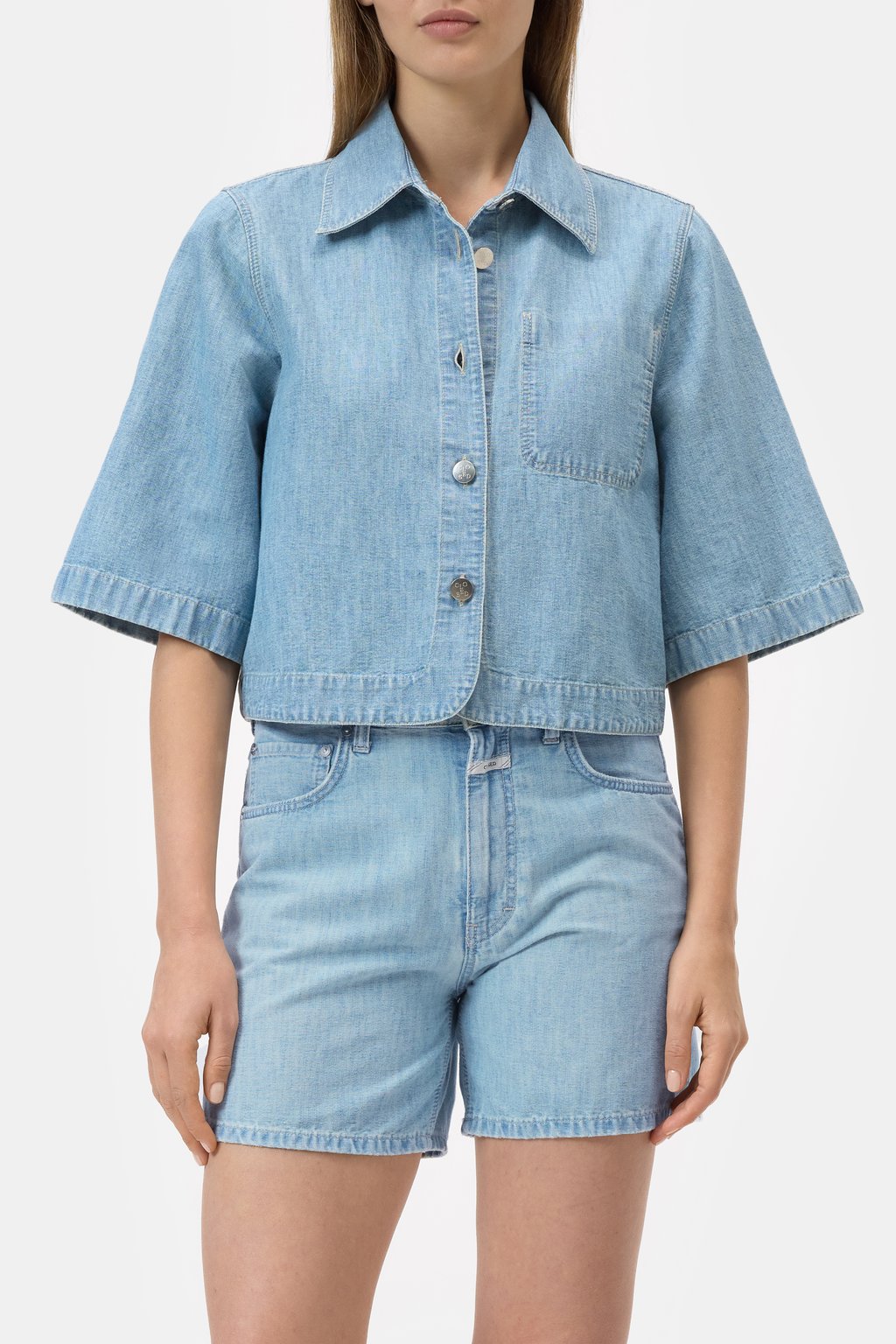 Boxy Denim-Bluse