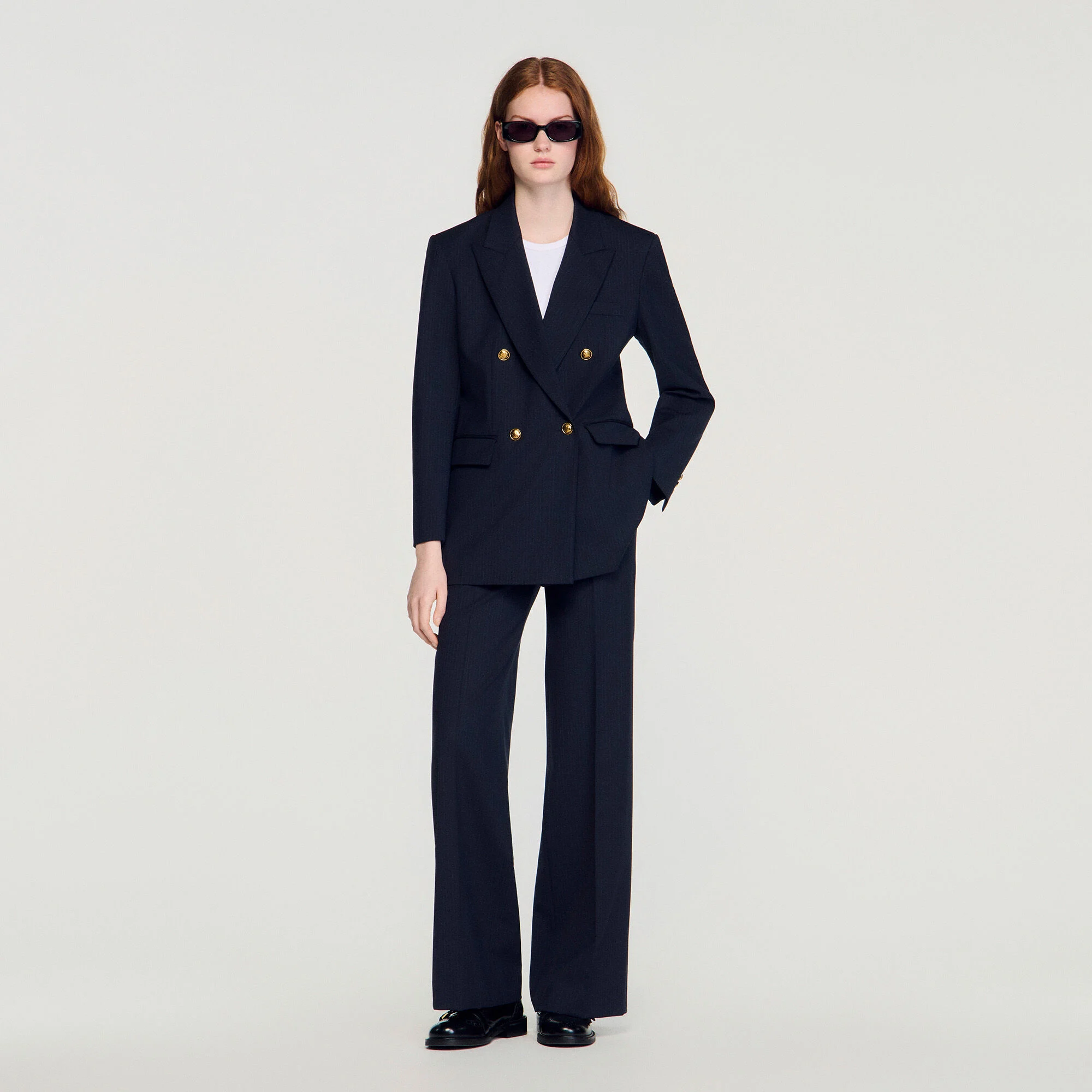 Veste à fines rayures