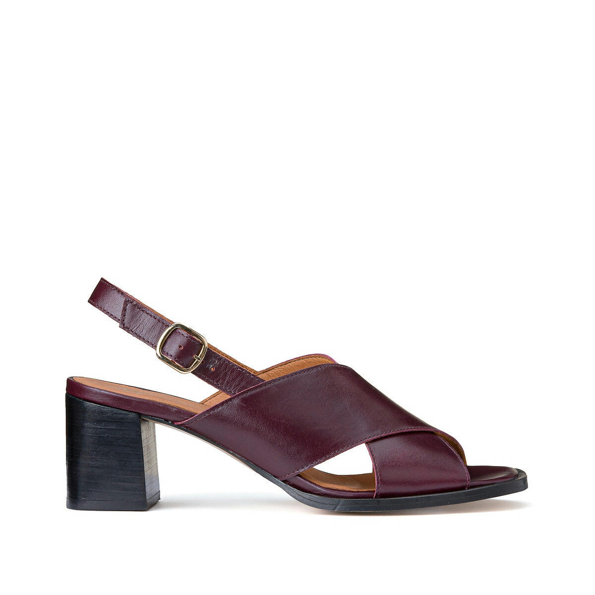 Sandales cuir à talon large