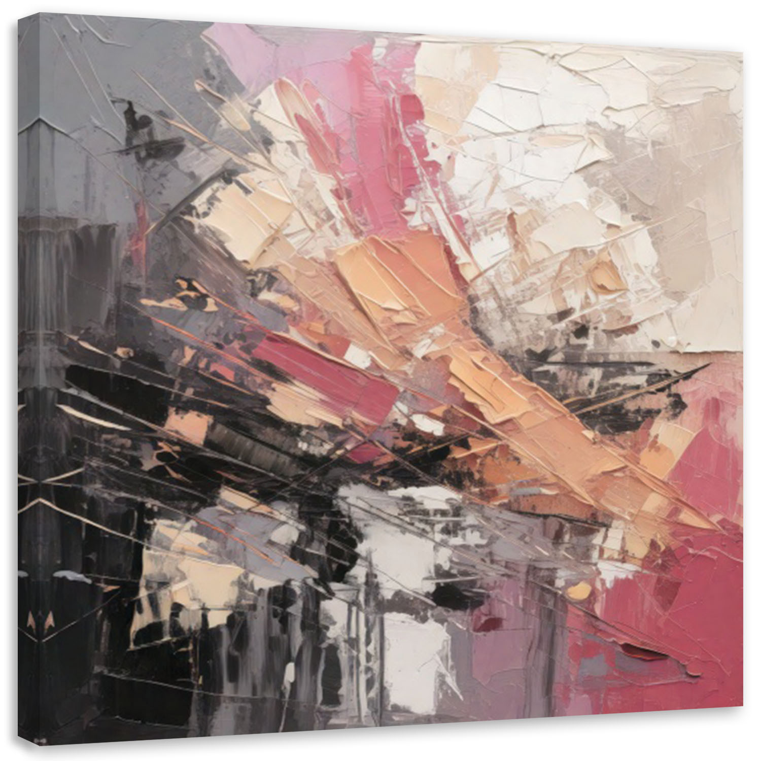 Feeby Obraz do sypialni, Abstrakcja Impresja Różowy 30x30