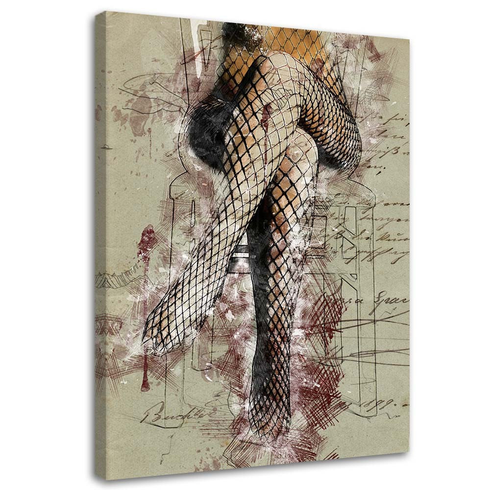 Feeby Obraz na płótnie Kobieta kabaretki nogi vintage 40x60