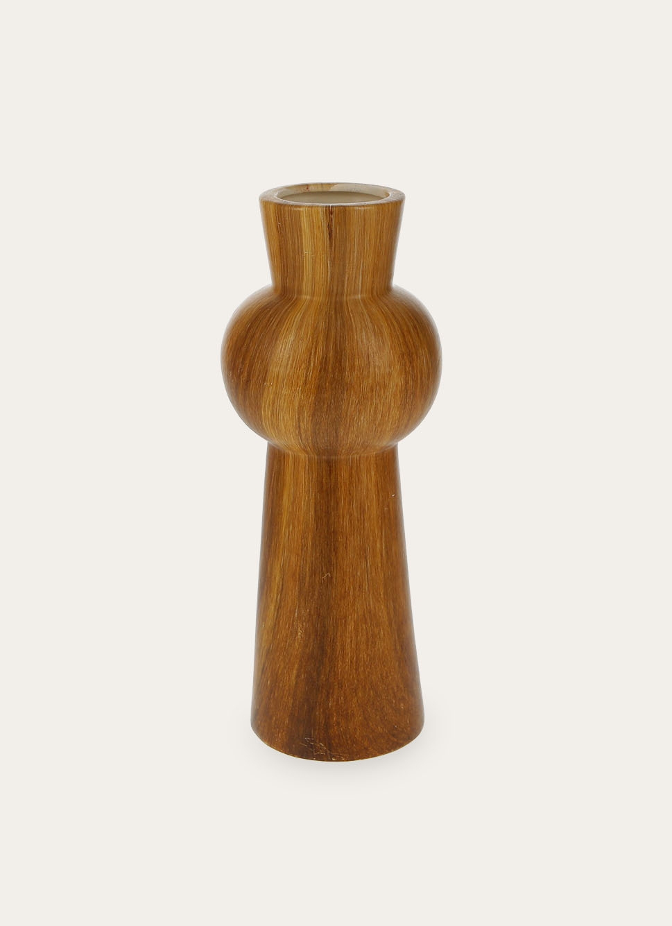VASE EN CÉRAMIQUE IMITATION BOIS MARRON