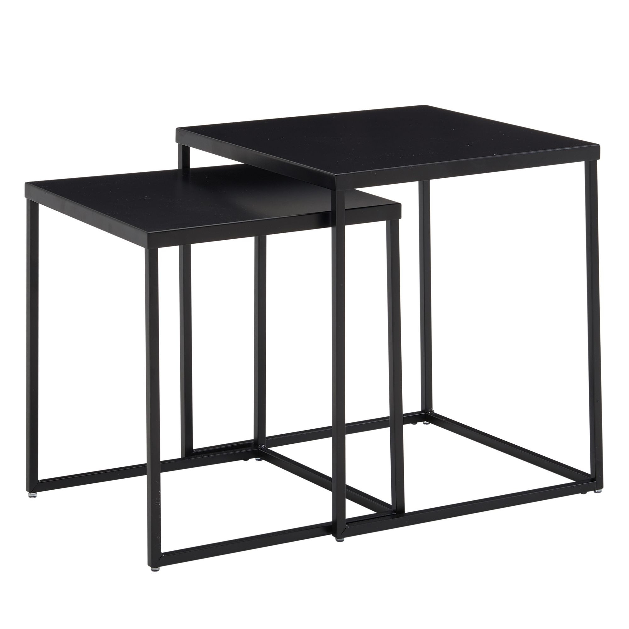 FineBuy Stolik boczny metal czarny