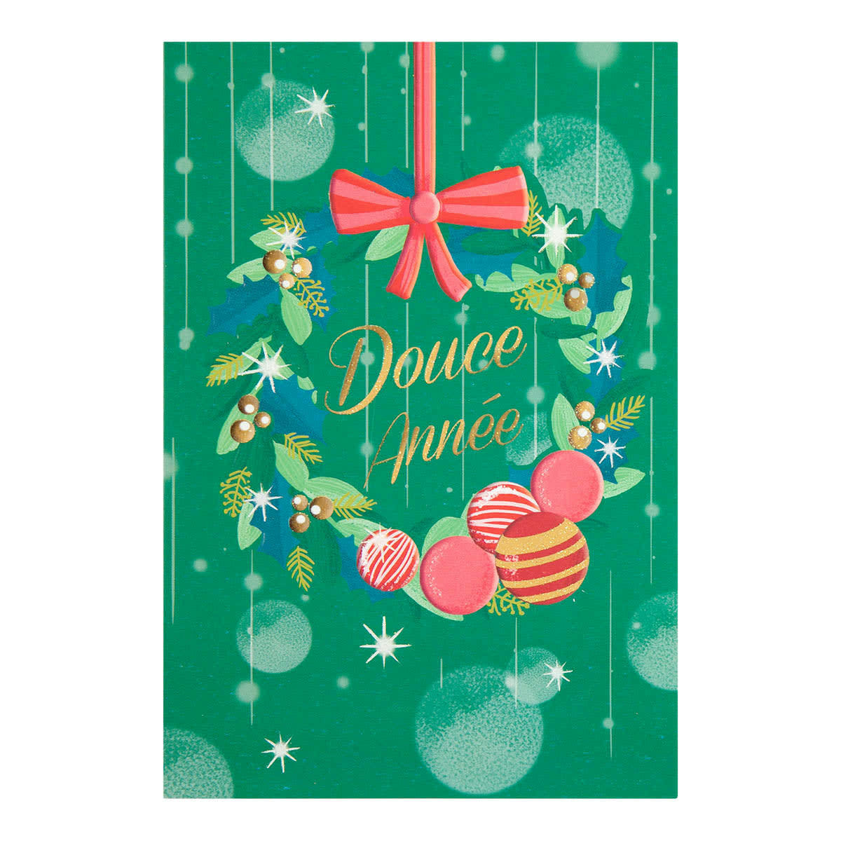 - Carte De Vœux Noël Chic Couronne Douce Année