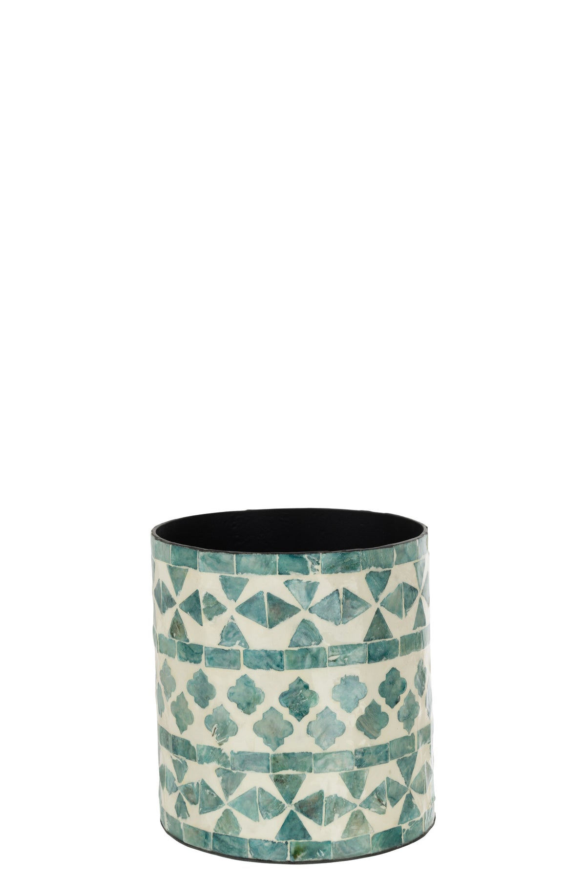 J-Line bloempot Parel - jute - azur - Ø 14 cm