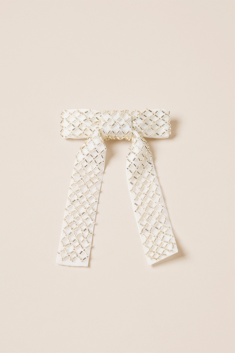 Elle Beaded Bow Barrette