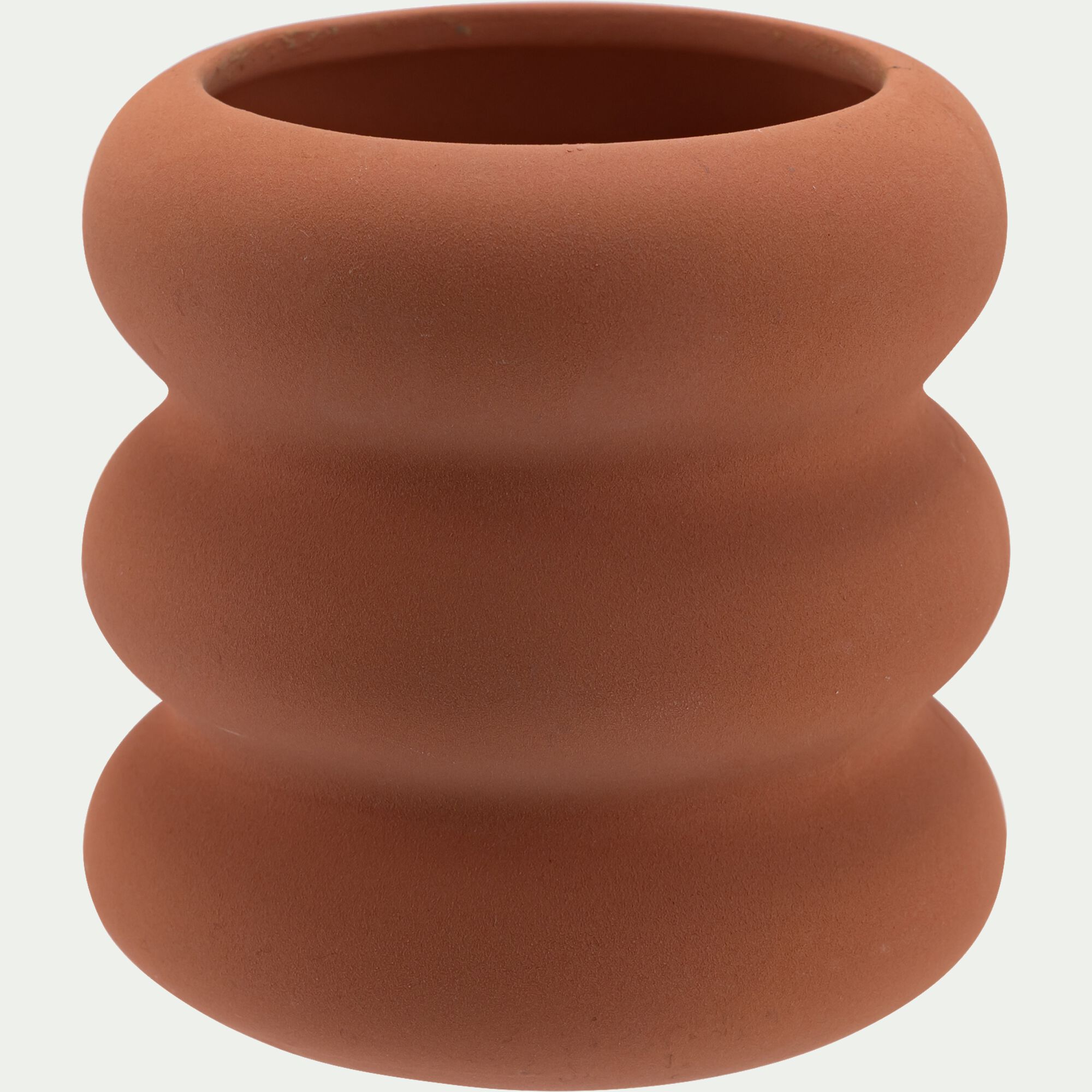 FAELAN - Cache-pot en dolomite D12cm - rouge terracotta
