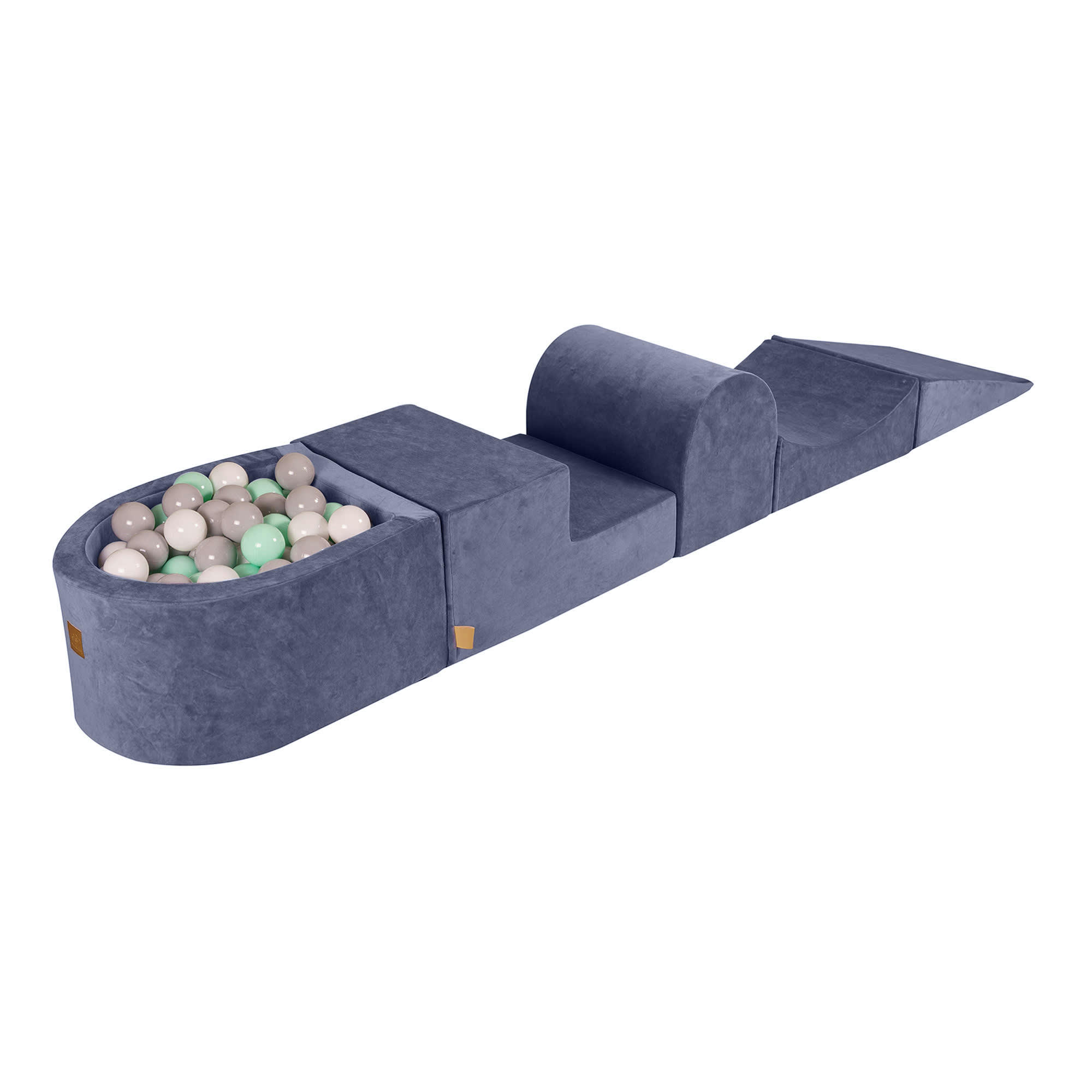 - Aire de jeu mousse avec piscine à balles Blanc/Gris/Menthe W45cm