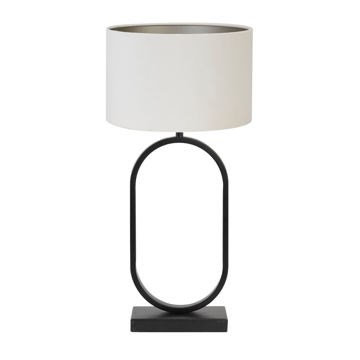 Light & Living tafellamp Jamiri/Velours - zwart, wit - 30x30x67cm
