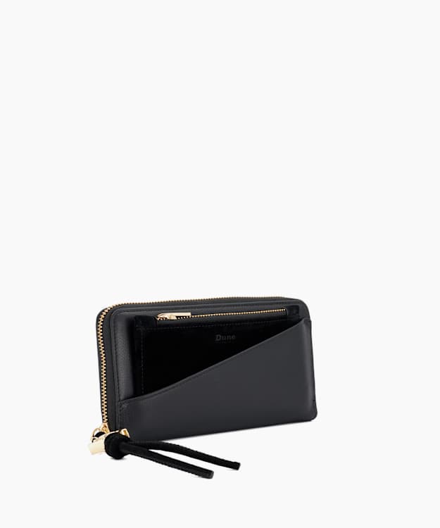 Kindling Black - Leather Zip-Around Wallet