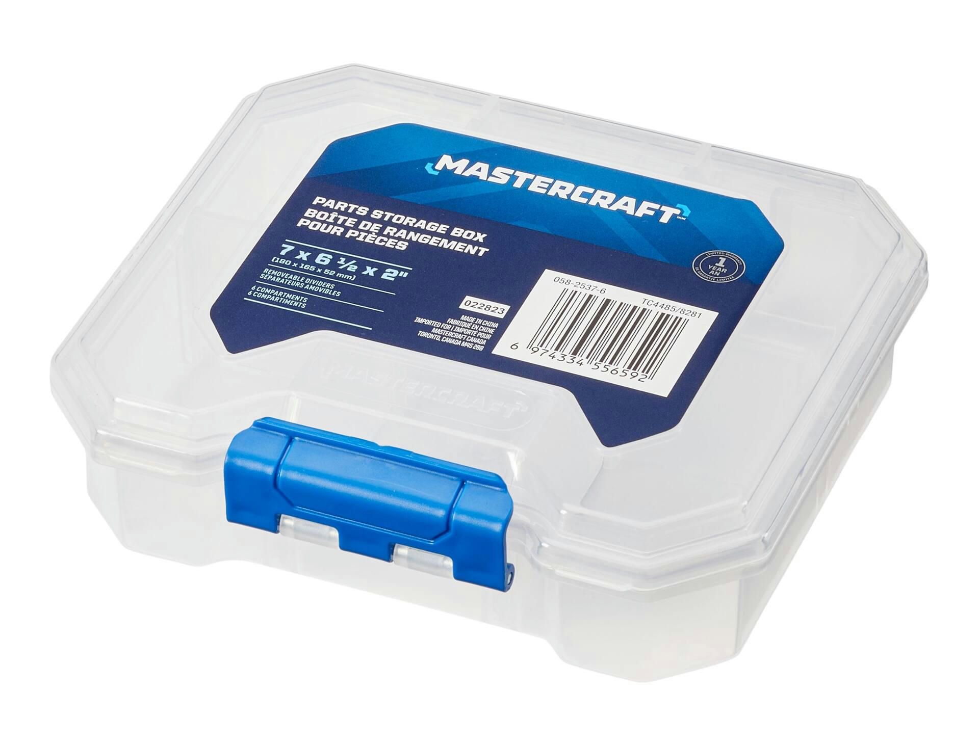 Mastercraft Parts Storage Box, Blue, 7 x 6.5 x 2-in