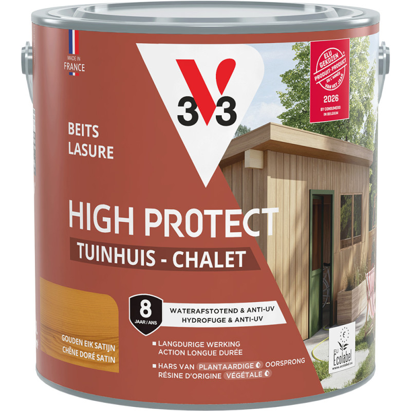 Lasure pour chalet High Protect chêne doré 2,5 L V33