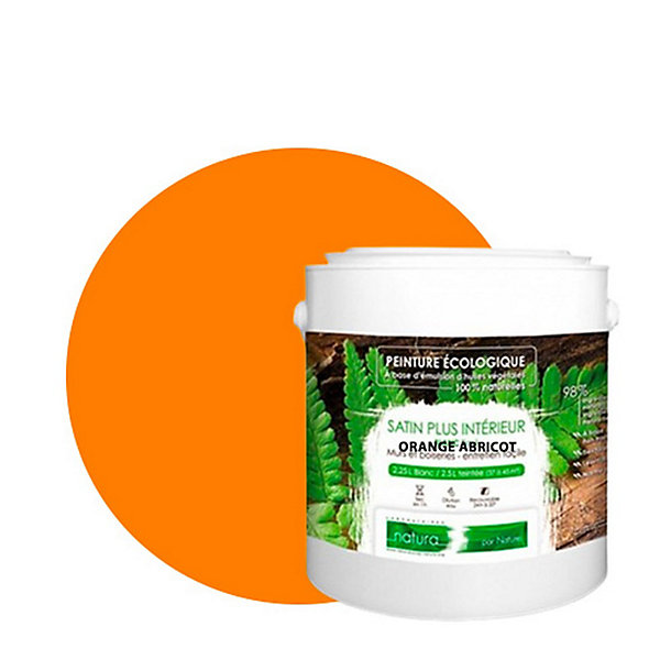 Orange Abricot Peinture interieur aspect satin Natura - Orange Abricot - 2.5L