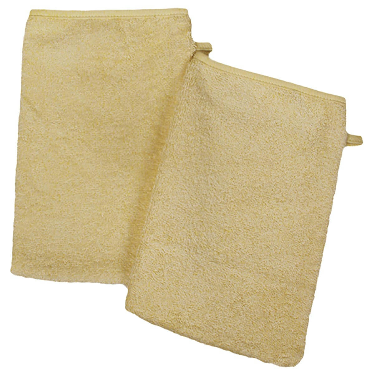 GAMME BIO UNIS - Lot de 2 gants de toilette Coton bio Jaune
