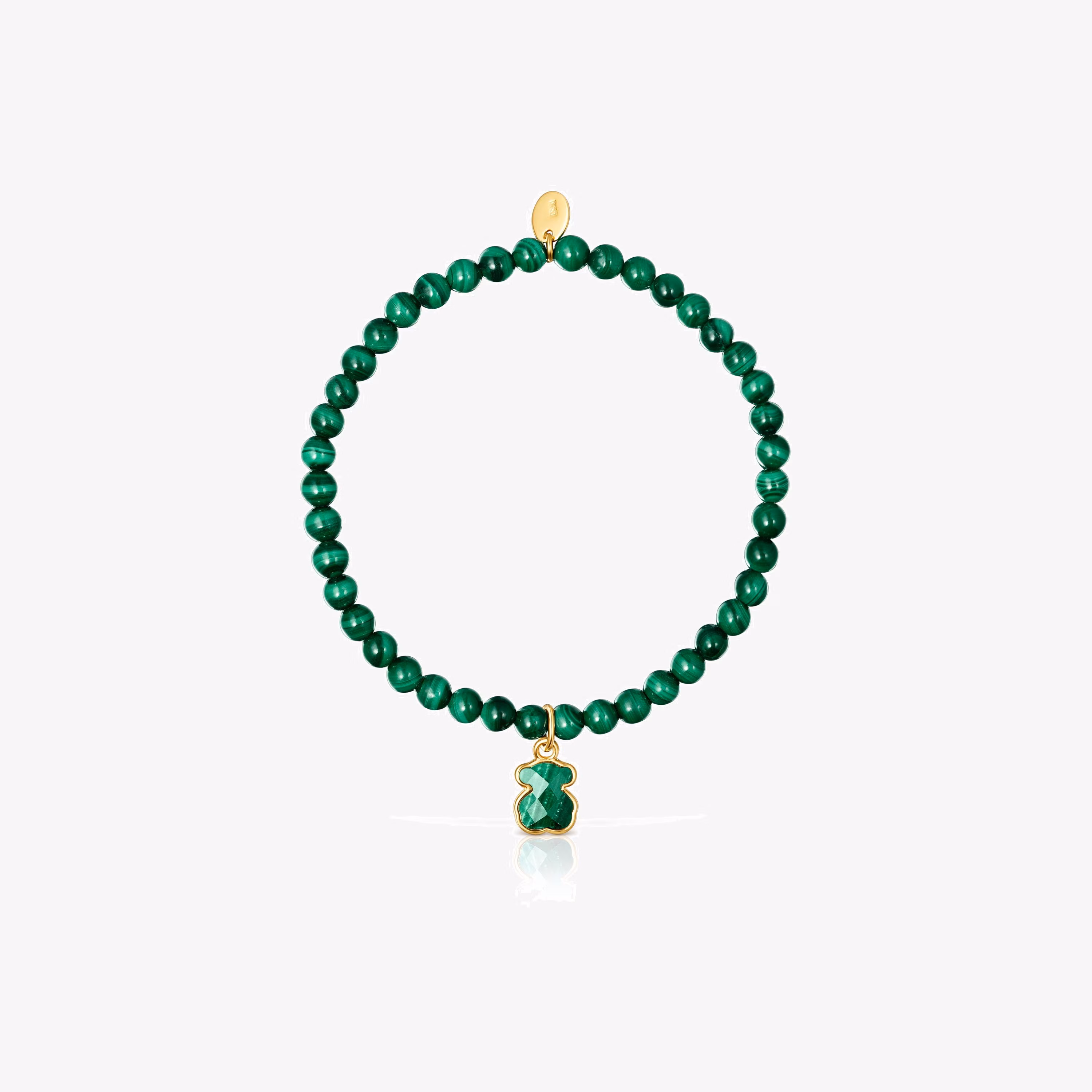 Pulsera con baño de oro 18 kt sobre plata y malaquita Icon Color