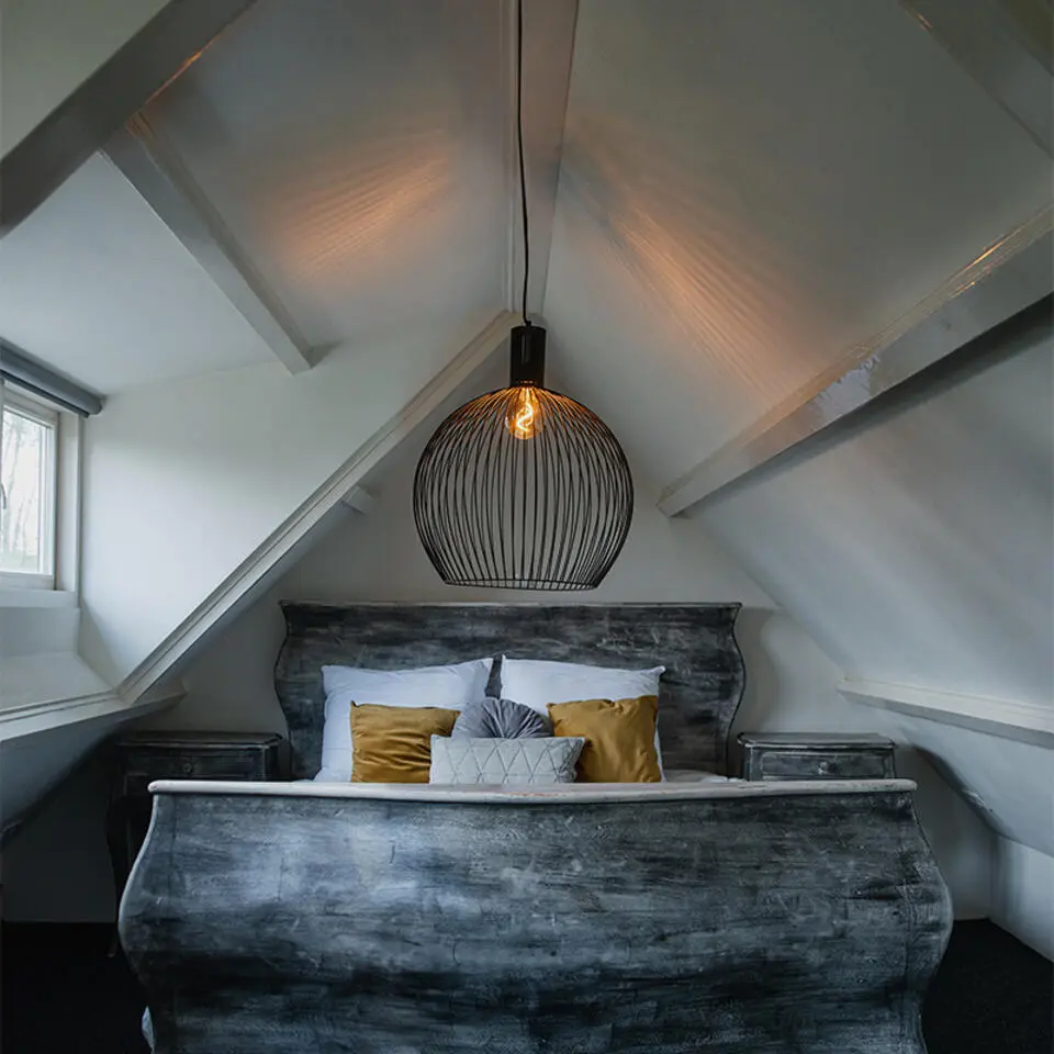 Qazqa hanglamp wire zwart e27