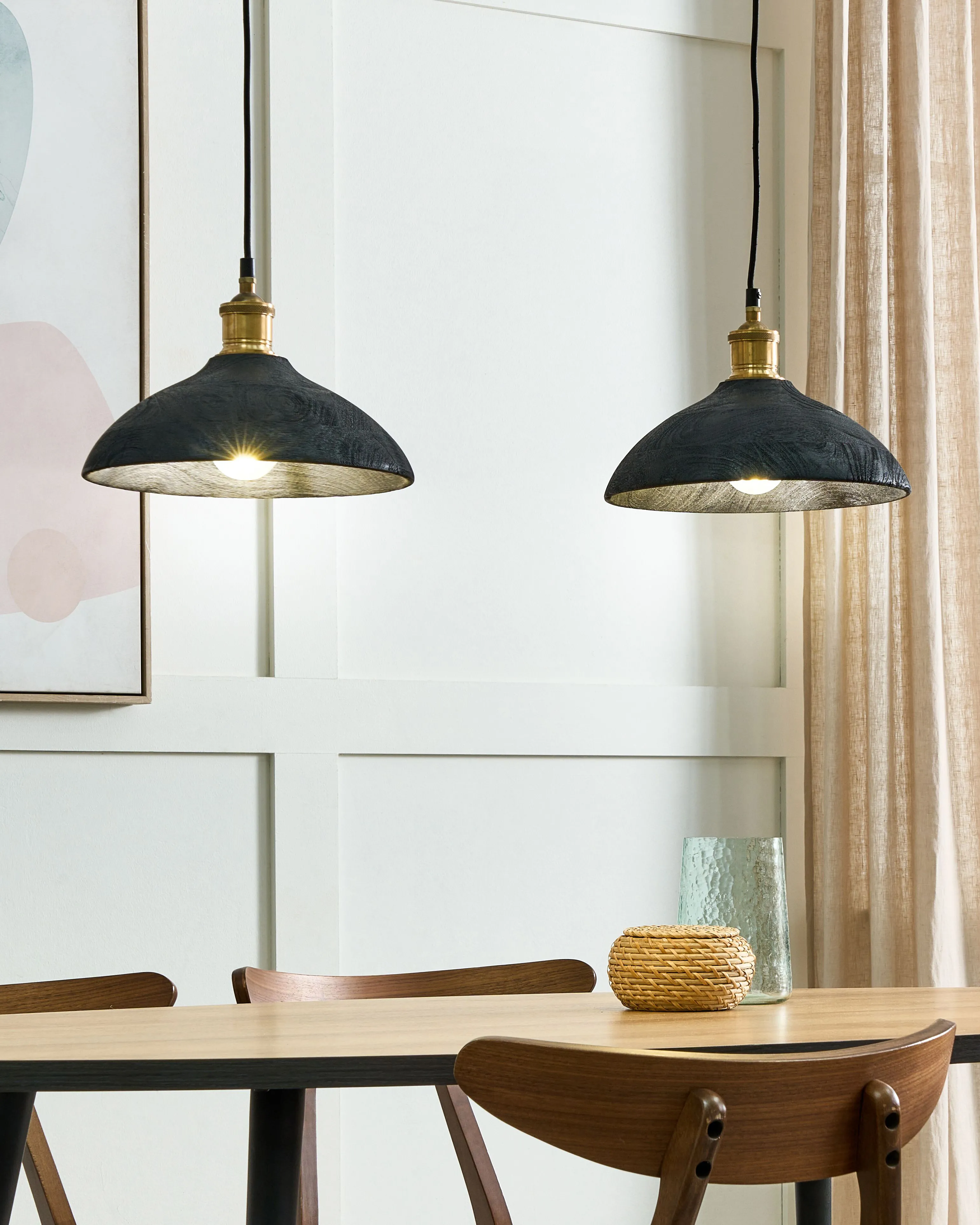Pendant Lamp CHEYYAR Mango Wood Black